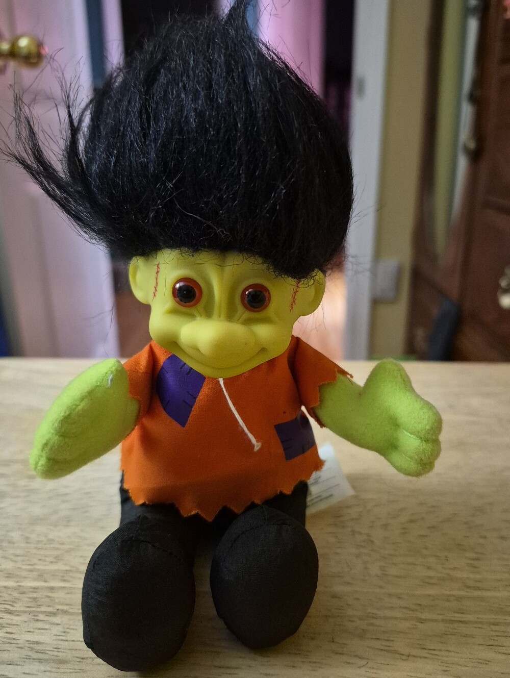 Vintage 1990s Russ Berrie Frankenstein Troll Doll Plush